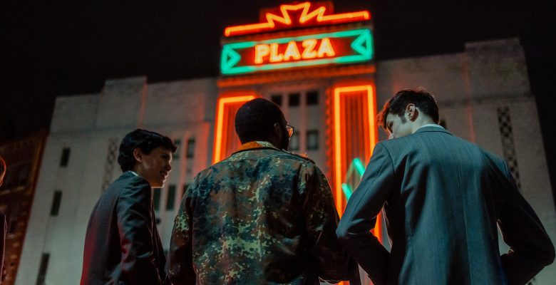 Sensational production images from the music video filmed outside The Plaza for A CERTAIN RATIO - KEEP IT TOGETHER - Photos credit: Rob Connor Director: Luke Logan Producer: Joe Vickers  DOP: Paul Mortlock 