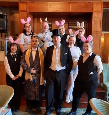 The Dear Boys take pride of place with the amazing Volunteers and Team at The Plaza Fundraising Event - Everything Stops For Easter Bunny Tea - 02.04.23