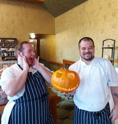 Our CHEF-TASTIC Dynamic Duo Mike & Bradley prepare Halloween Specials in the Plaza Cafe.....with absolutely no overacting involved!