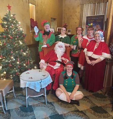 Santa arrives with his Elves for the first 'Breakfast With Santa' event for 2022.